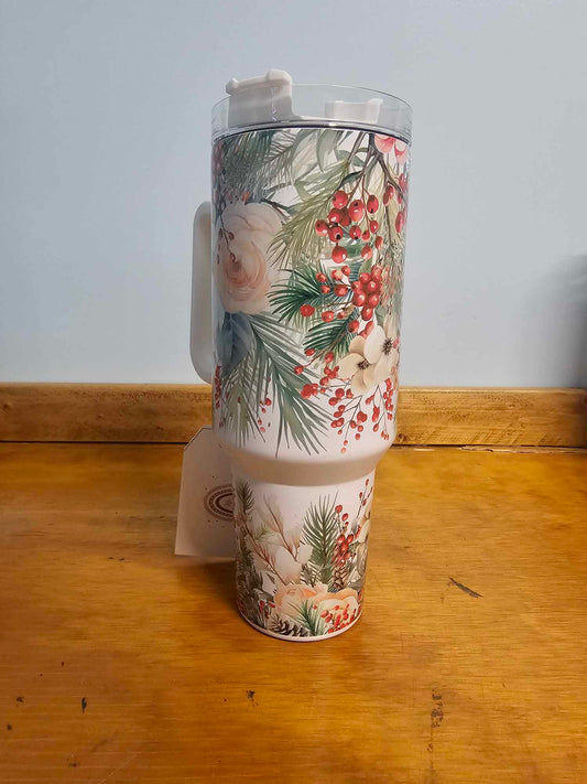 Christmas Floral 40 oz Tumbler