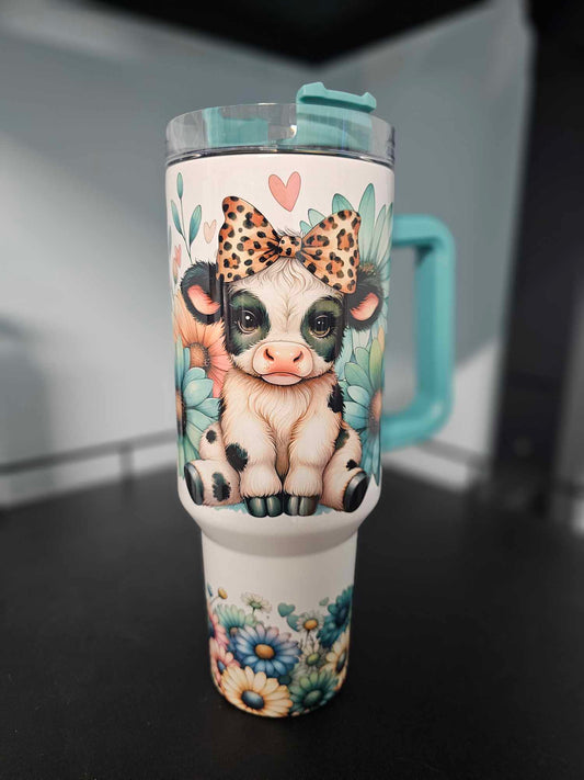 floral cow 40 oz