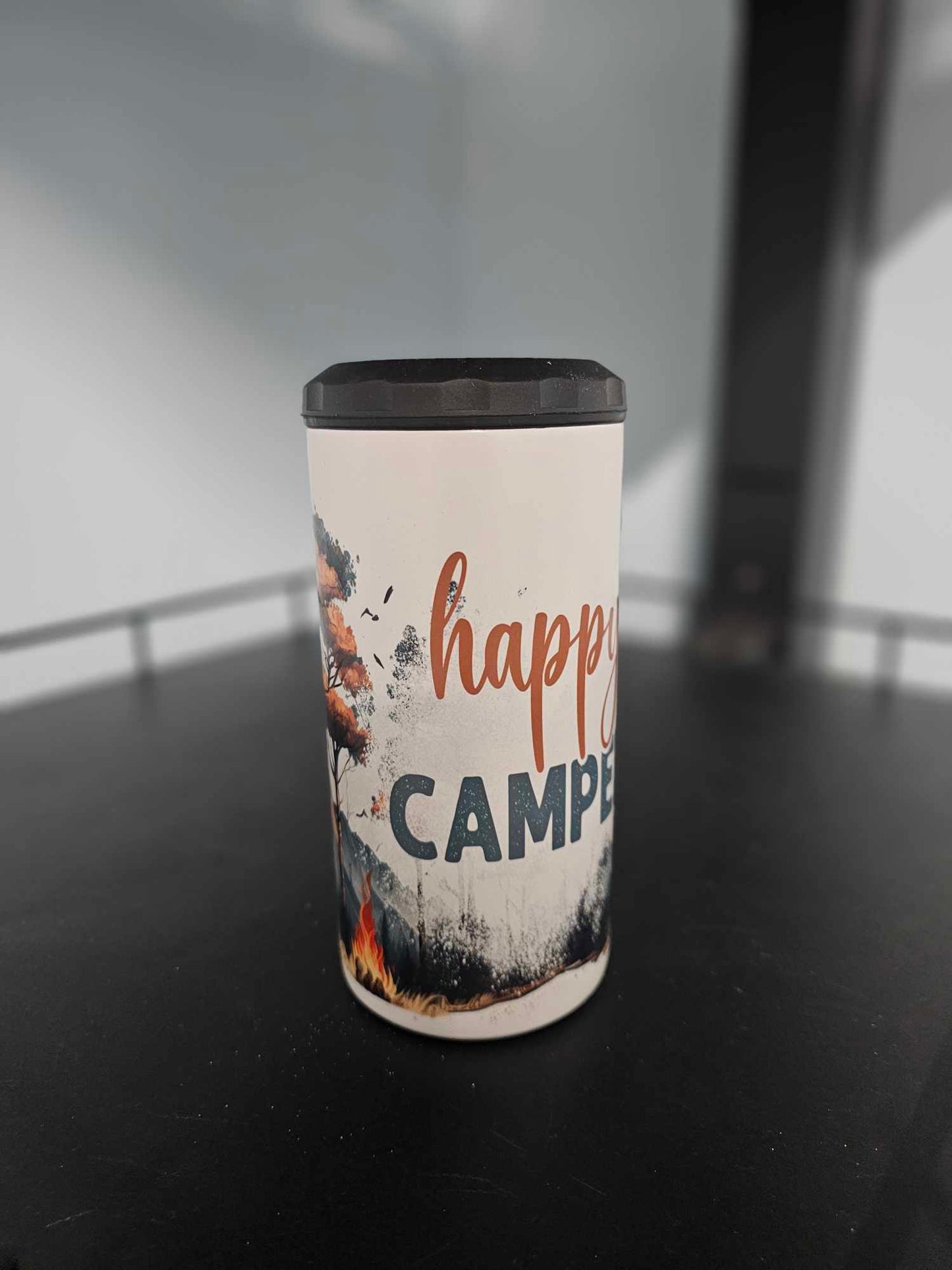 happy camper koozie