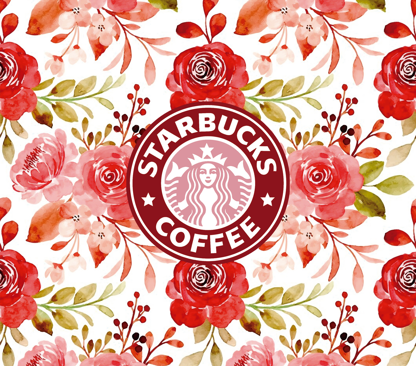 Red Floral Starbies