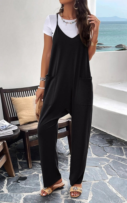 Vneck Wide leg jumpsuit