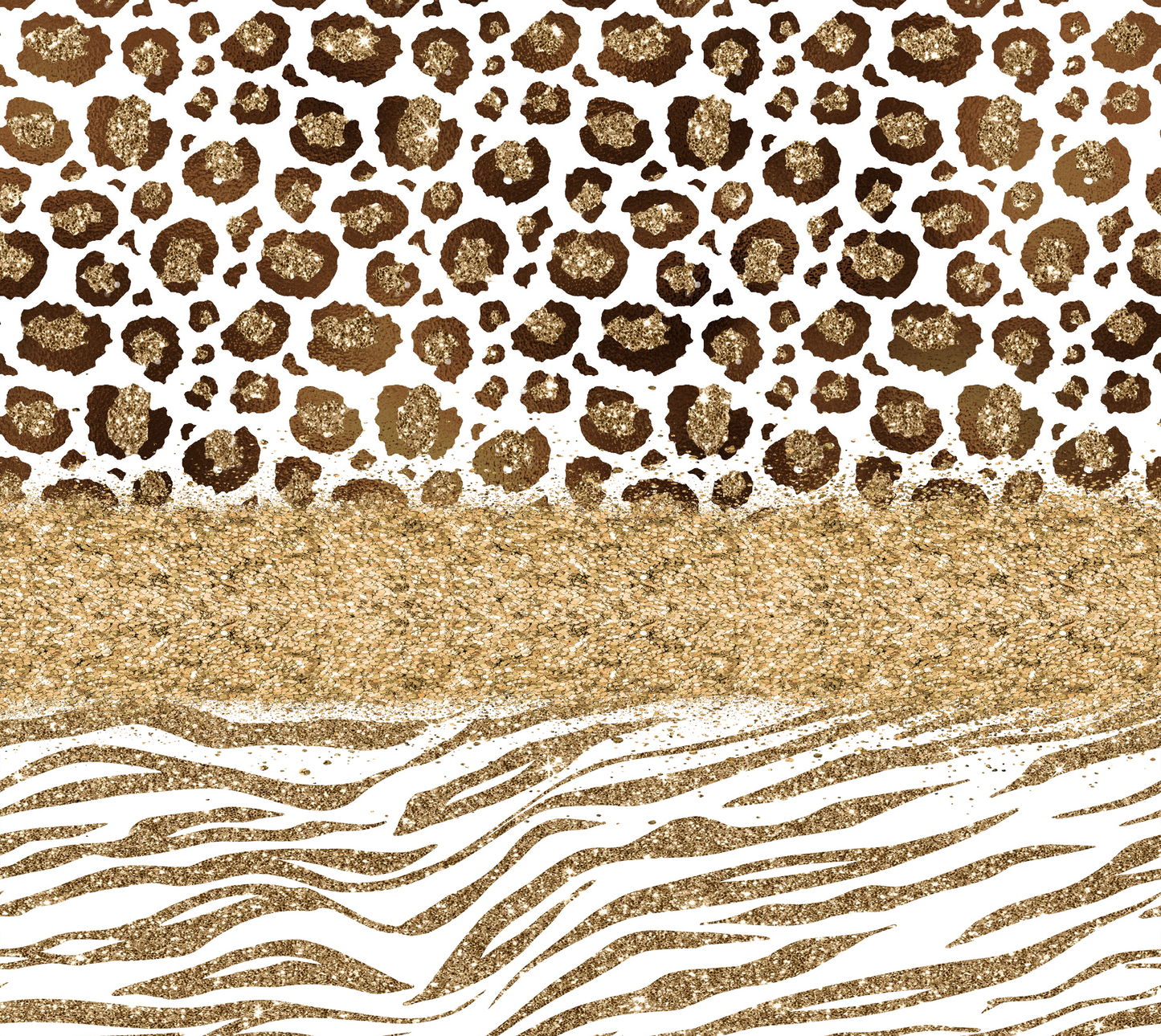 Leopard Zebra Glitter Gold