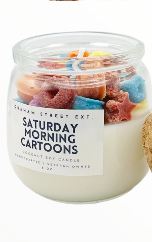 Saturday Cartoons Cereal Candle