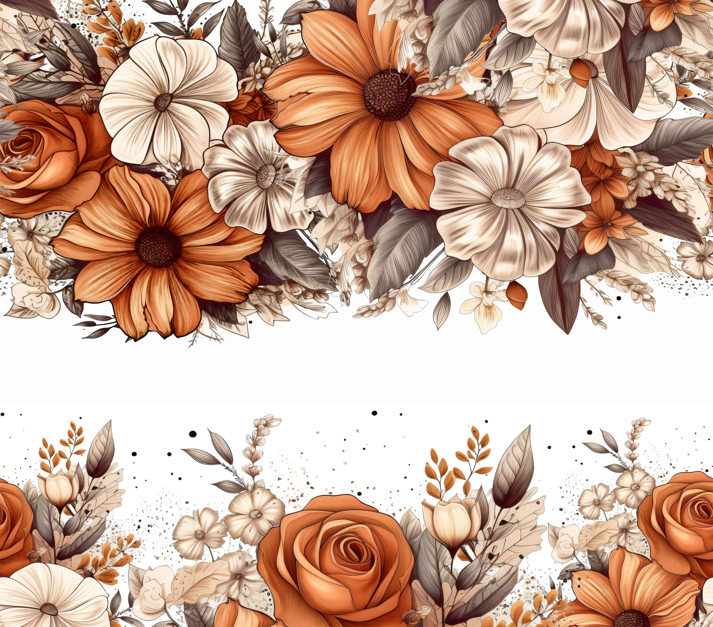 Orange Boho Floral