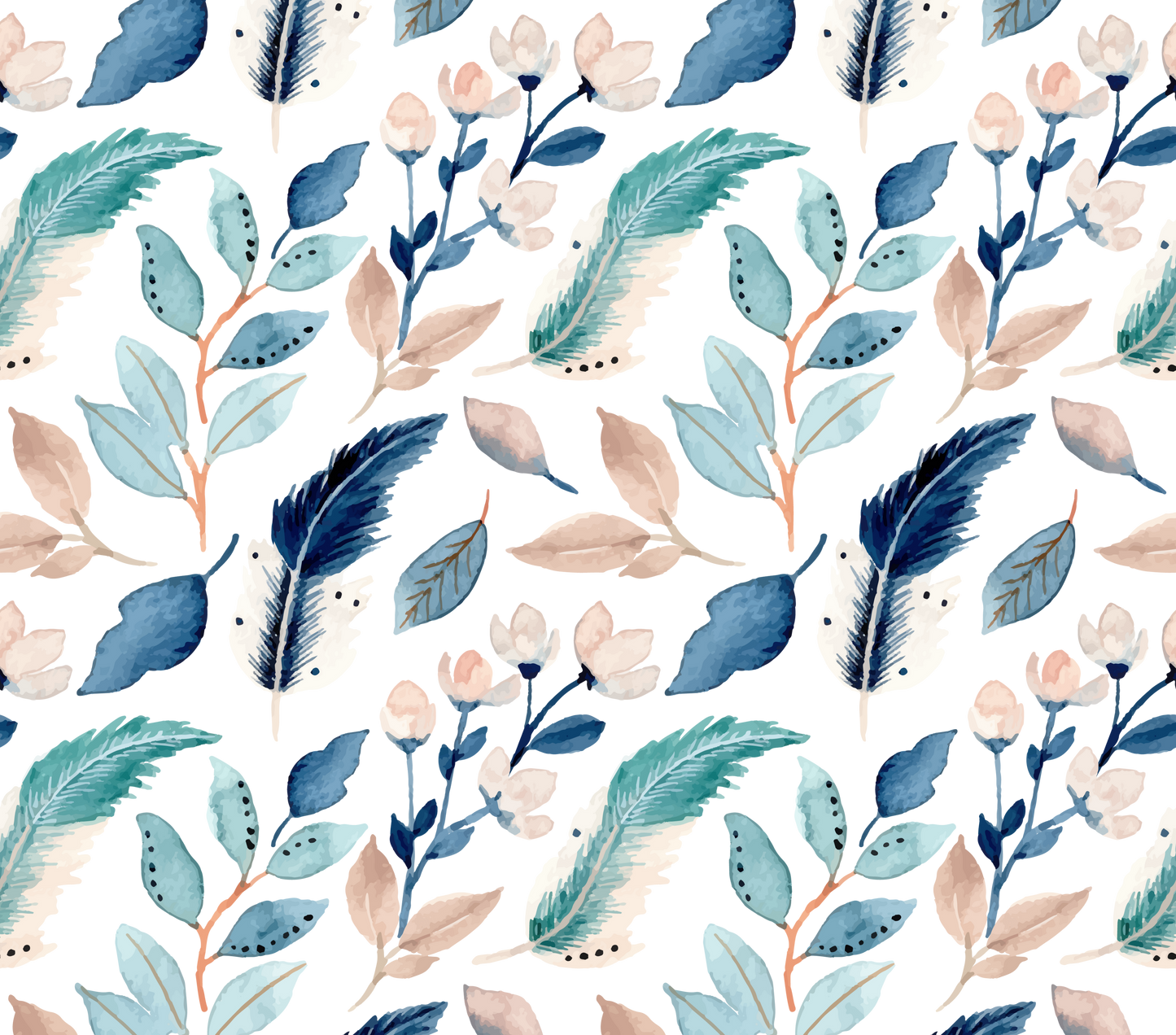 Dreamy Feathers and Leaves