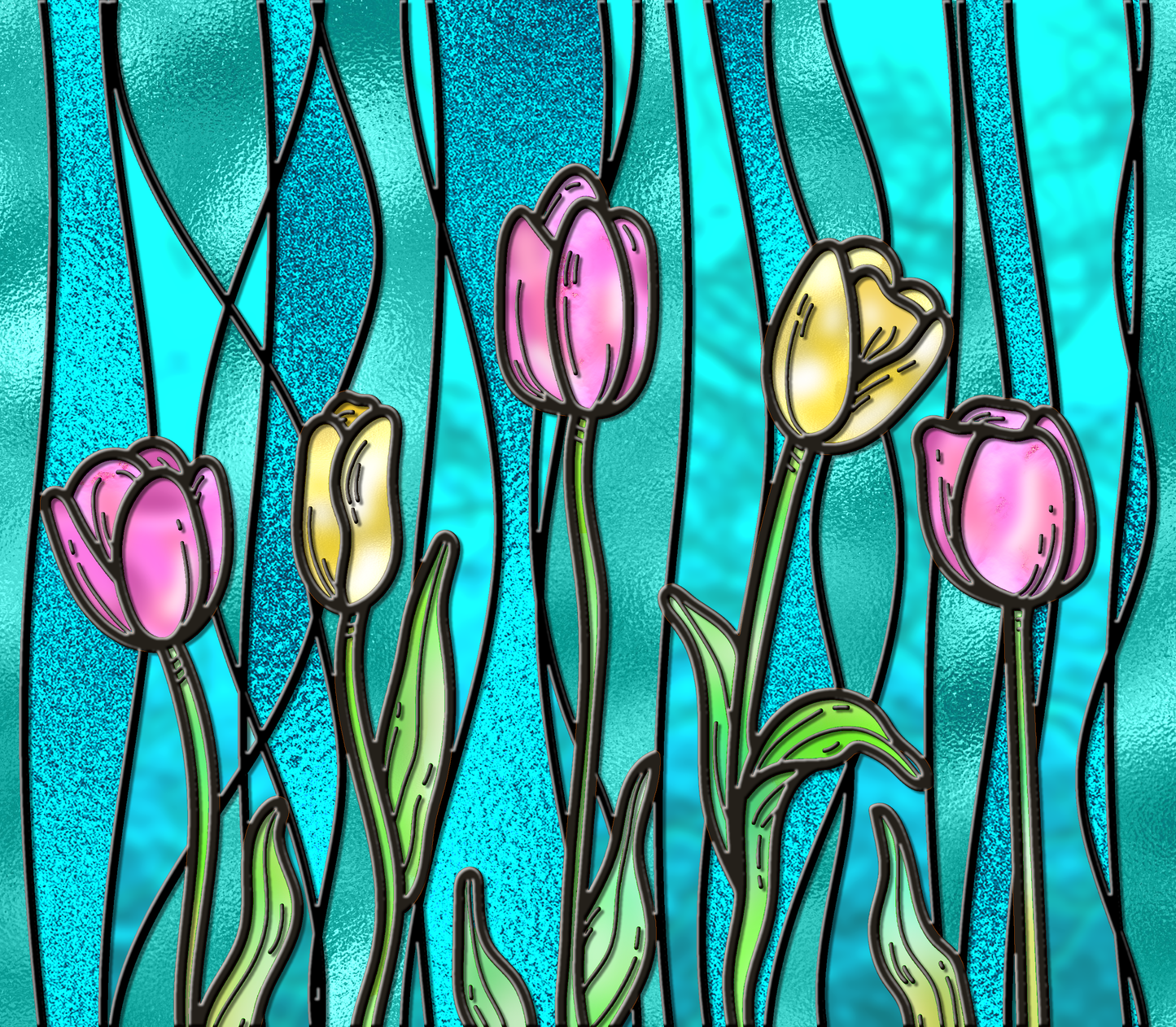 Stain Glass Tulips